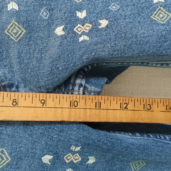 Lucky Brand Pins Aztec High Rise cropped embroidered Jeans Size 25 - Picture 10 of 12